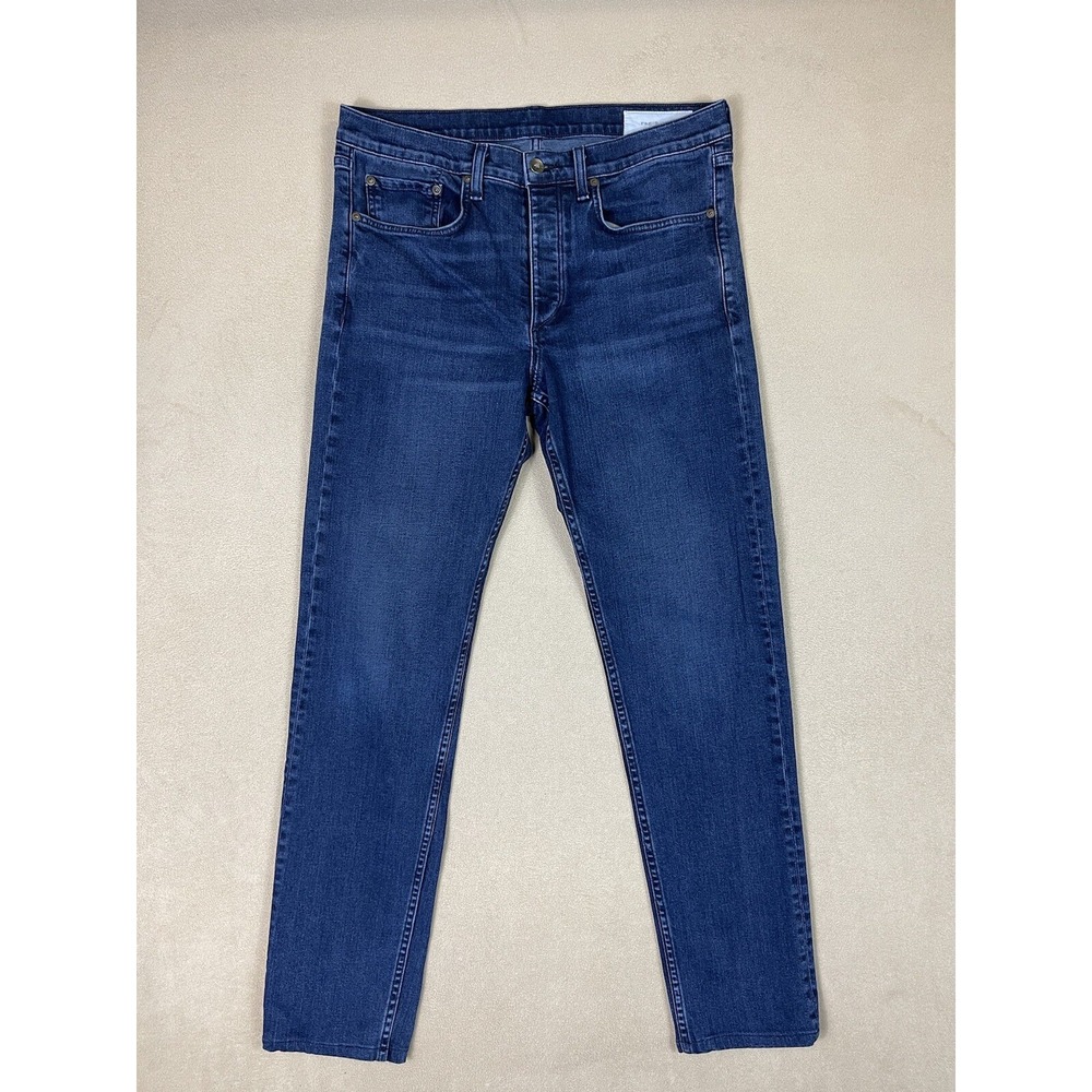 Rag & Bone Fit 2 Slim Jeans Mens 33 Blue Bayview M1223K510BYV Cotton Stretch